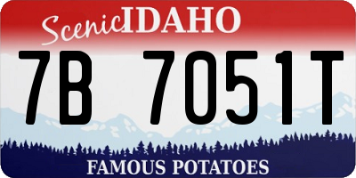 ID license plate 7B7051T