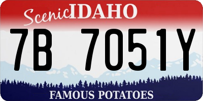 ID license plate 7B7051Y