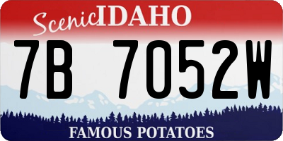 ID license plate 7B7052W