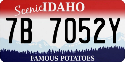 ID license plate 7B7052Y