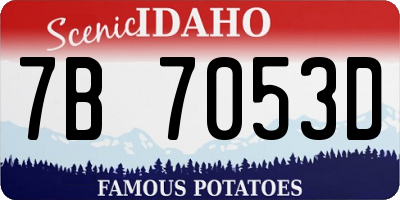 ID license plate 7B7053D