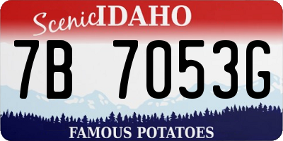 ID license plate 7B7053G
