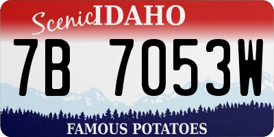 ID license plate 7B7053W