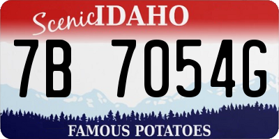 ID license plate 7B7054G