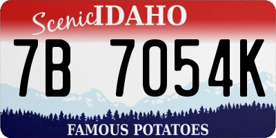 ID license plate 7B7054K