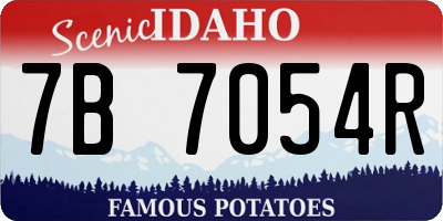ID license plate 7B7054R