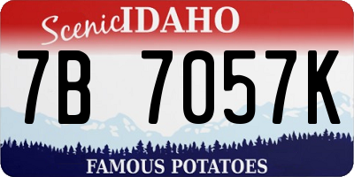 ID license plate 7B7057K
