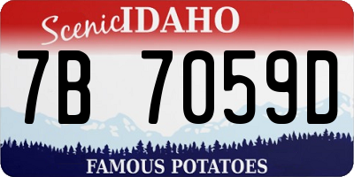 ID license plate 7B7059D