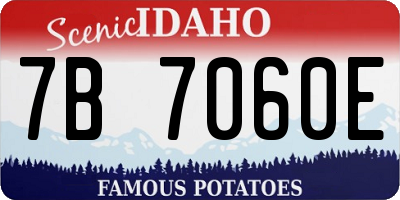 ID license plate 7B7060E