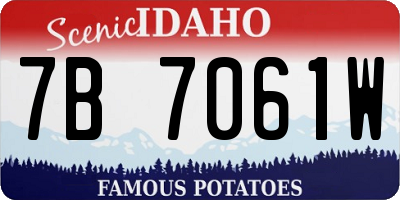 ID license plate 7B7061W