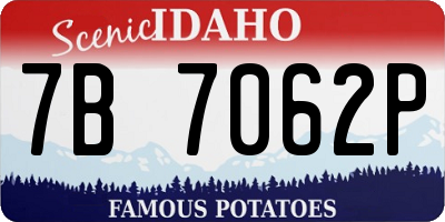 ID license plate 7B7062P