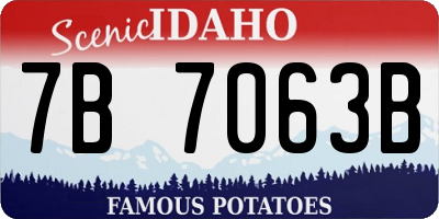 ID license plate 7B7063B