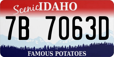 ID license plate 7B7063D