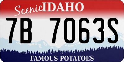 ID license plate 7B7063S