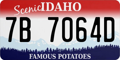 ID license plate 7B7064D