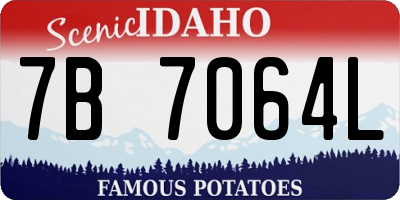ID license plate 7B7064L