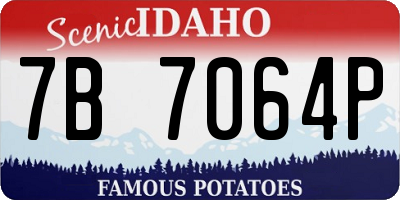 ID license plate 7B7064P