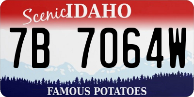ID license plate 7B7064W