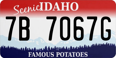 ID license plate 7B7067G