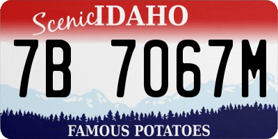 ID license plate 7B7067M