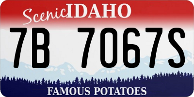 ID license plate 7B7067S