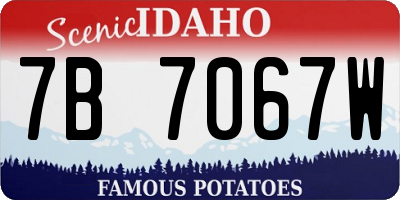 ID license plate 7B7067W