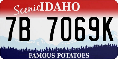 ID license plate 7B7069K