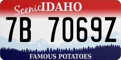 ID license plate 7B7069Z