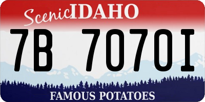 ID license plate 7B7070I