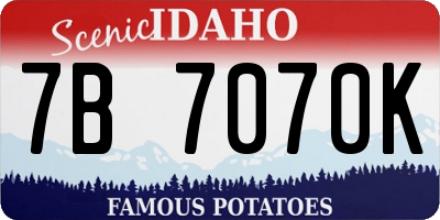 ID license plate 7B7070K