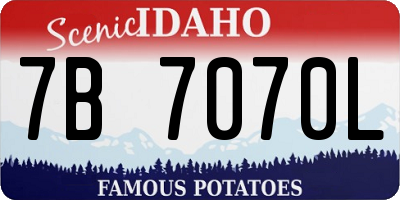 ID license plate 7B7070L