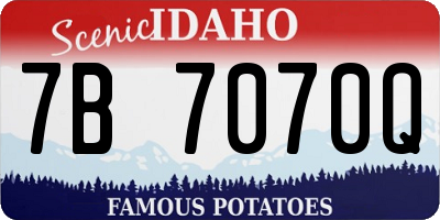 ID license plate 7B7070Q