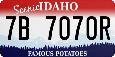 ID license plate 7B7070R