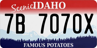 ID license plate 7B7070X
