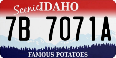 ID license plate 7B7071A