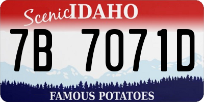 ID license plate 7B7071D