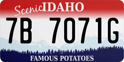 ID license plate 7B7071G