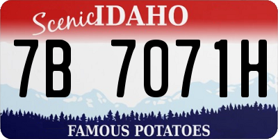ID license plate 7B7071H