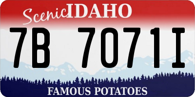 ID license plate 7B7071I