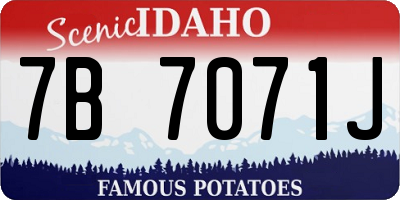 ID license plate 7B7071J
