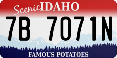 ID license plate 7B7071N