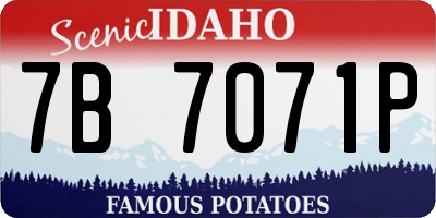 ID license plate 7B7071P