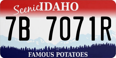 ID license plate 7B7071R