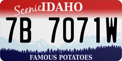 ID license plate 7B7071W