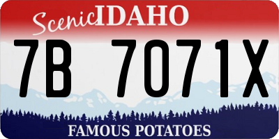 ID license plate 7B7071X