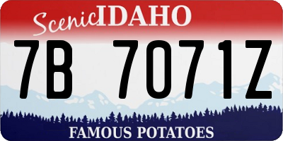 ID license plate 7B7071Z