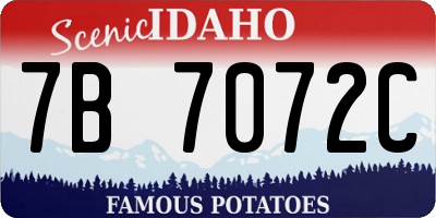 ID license plate 7B7072C