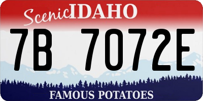 ID license plate 7B7072E