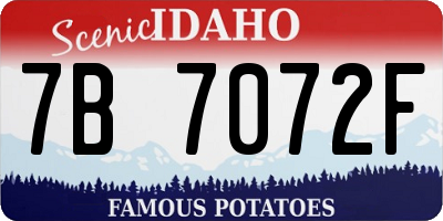 ID license plate 7B7072F