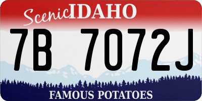 ID license plate 7B7072J